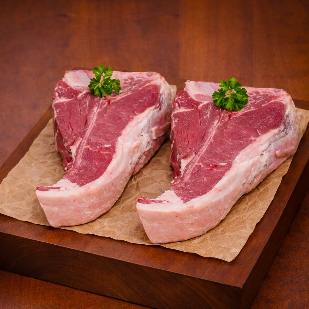 Grass Fed Texas T-Bones - 2x 1kg Steaks